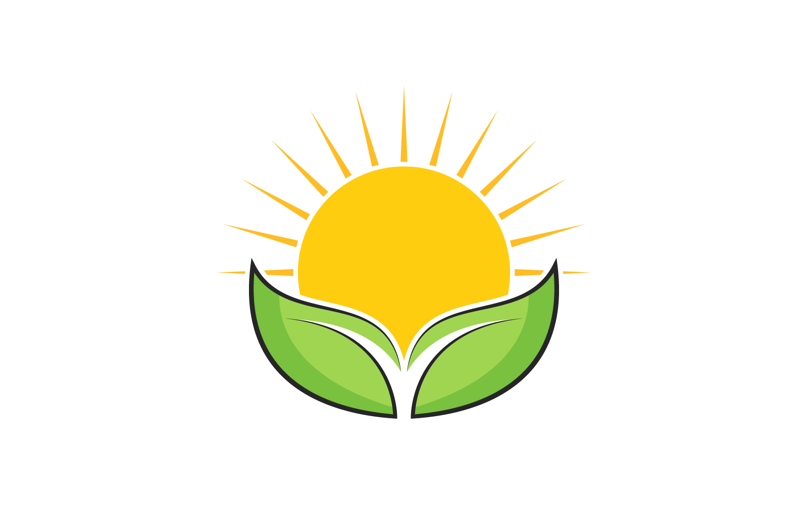 Designvorlage für das Logo mit grünem Blatt