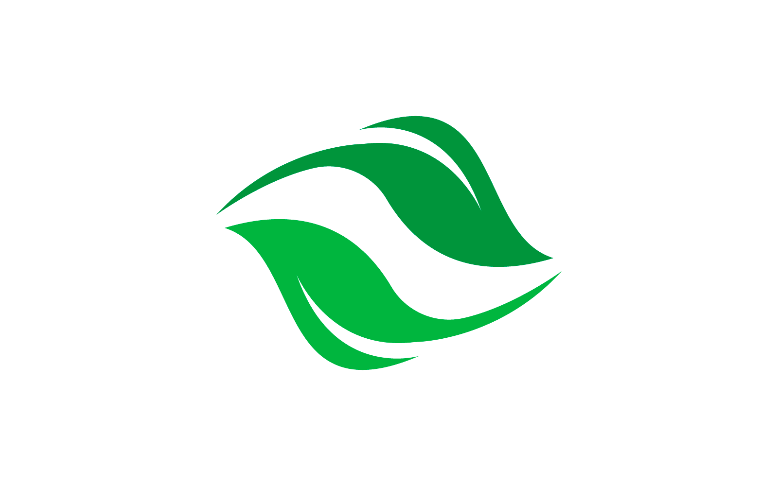 Flache Designvorlage für das Logo mit grüner Blattillustration