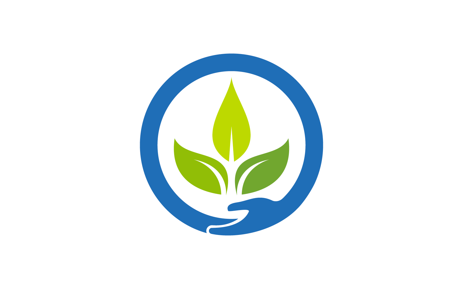 Hand and leaf illustration Eco care logo