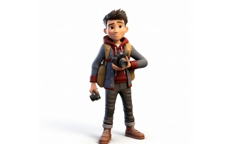3D Character Boy Photographer with relevant environment 1