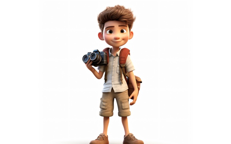 3D Character Boy Photographer with relevant environment 3 Illustration