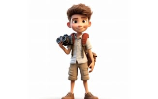 3D Character Boy Photographer with relevant environment 3