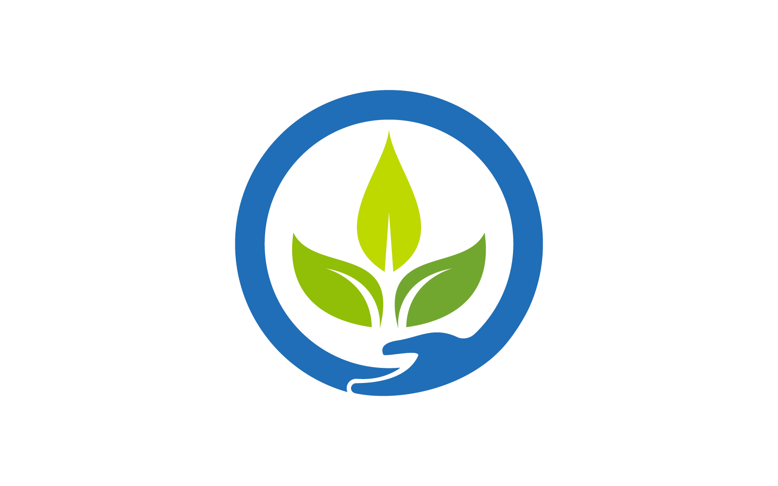 Иллюстрация рук и листьев Логотип Eco care
