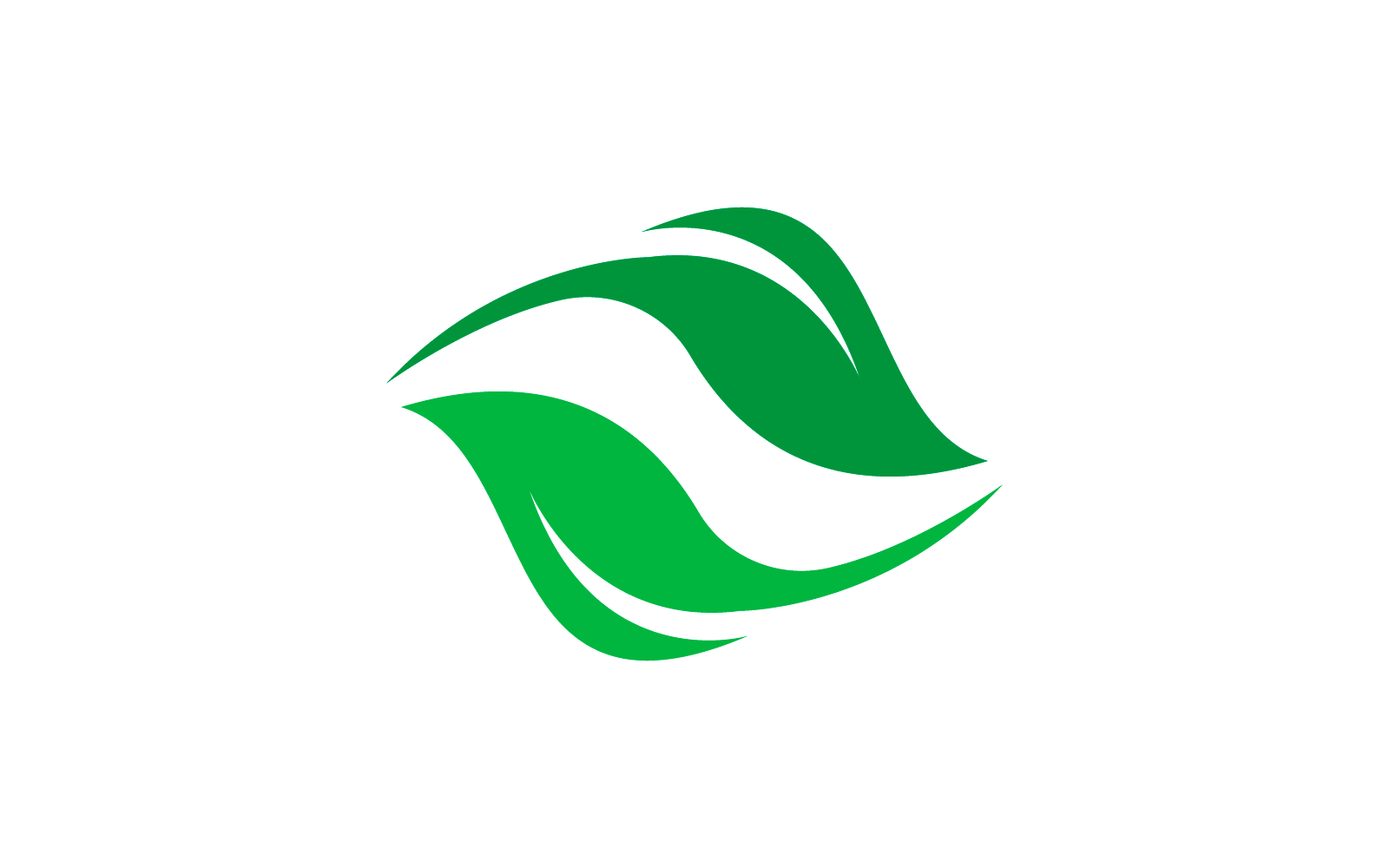 Plantilla de diseño plano del logotipo de ilustración de hoja verde