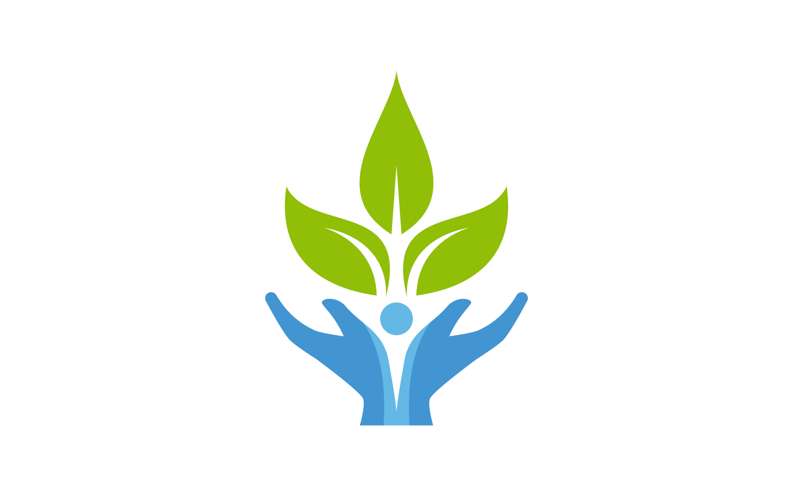Projekt logo ilustracji dłoni i liści