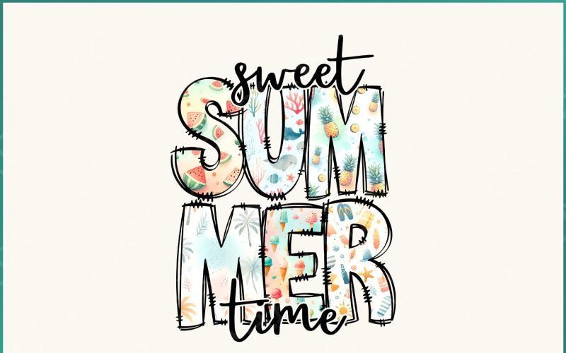 Sweet Summer Time PNG, Retro Trendy Designs, Women's Summer Sublimation File, Digital Download Illustration