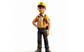 3D Character Boy Delivery Person with relevant environment 2