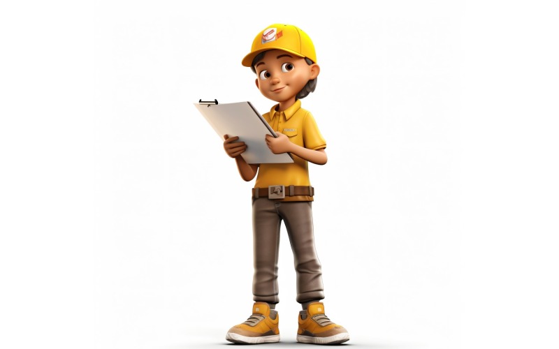 3D Character Boy Delivery Person with relevant environment 3 Illustration