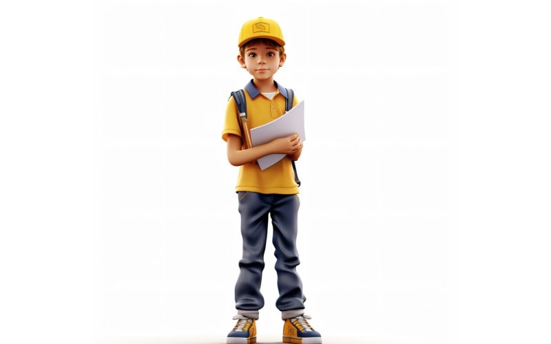 3D Character Boy Delivery Person with relevant environment 4 Illustration