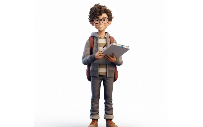 3D Character Boy Graphics Designer with relevant environment 1 Illustration