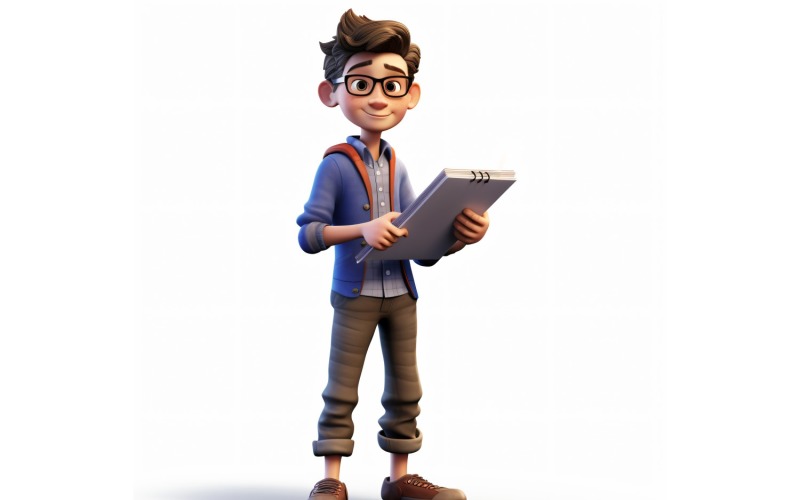 3D Character Boy Graphics Designer with relevant environment 4 Illustration