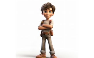 3D Character Child Boy Carpenter with relevant environment 2
