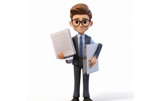3D Character Child Boy Lawyer with relevant environment 3
