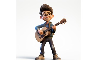 3D Character Child Boy Musician with relevant environment 3