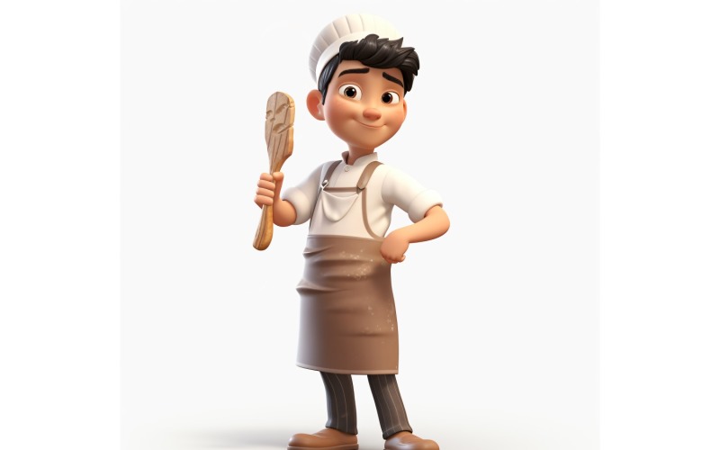 3D Pixar Character Child Boy Chef with relevant environment 2 Illustration