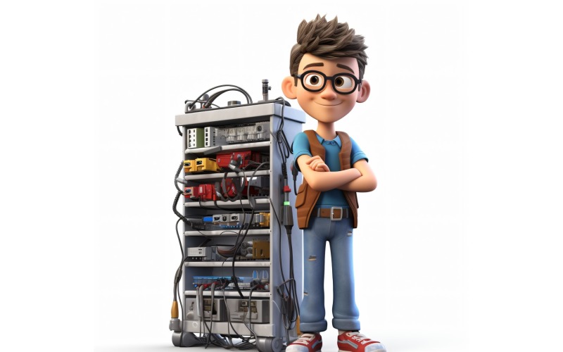 3D pixar Character Child Boy with relevant environment 13 Illustration