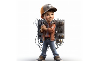 3D pixar Character Child Boy with relevant environment 1
