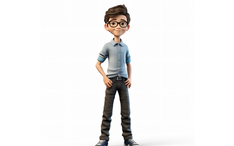 3D pixar Character Child Boy with relevant environment 34 Illustration