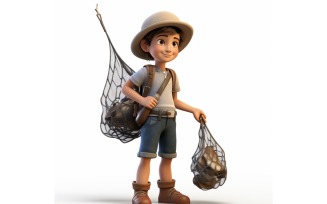 3D pixar Character Child Boy with relevant environment 38