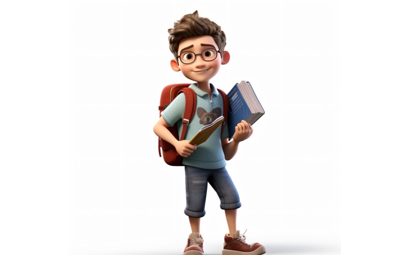 3D pixar Character Child Boy with relevant environment 45 Illustration