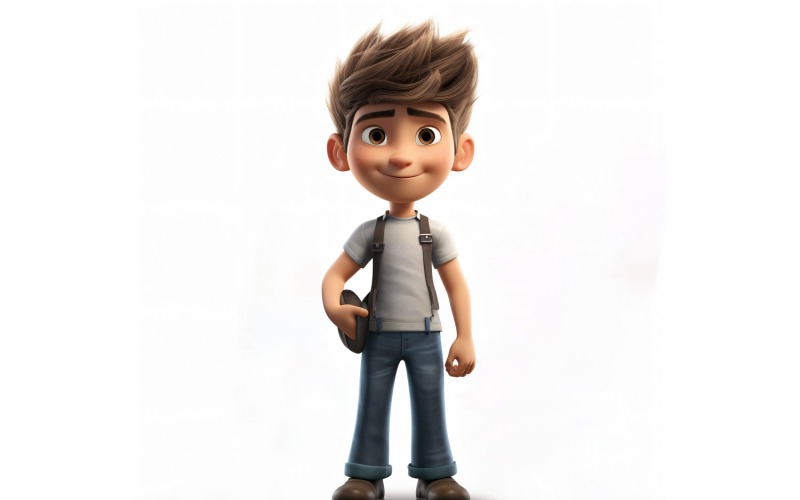 3D pixar Character Child Boy with relevant environment 55 Illustration