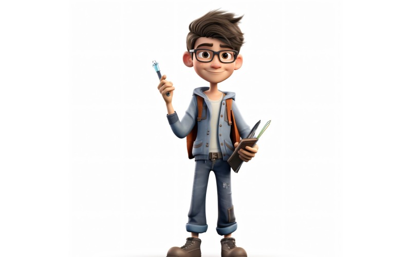 3D pixar Character Child Boy with relevant environment 57 Illustration