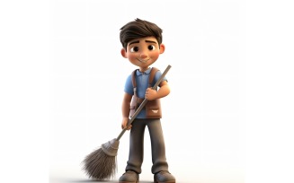 3D pixar Character Child Boy with relevant environment 107