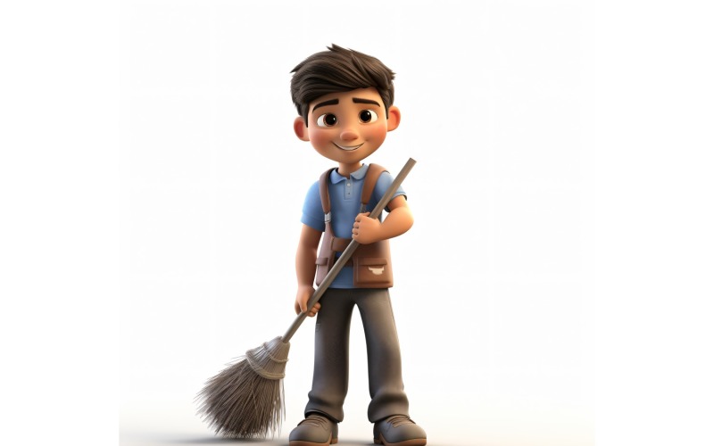 3D pixar Character Child Boy with relevant environment 107 Illustration