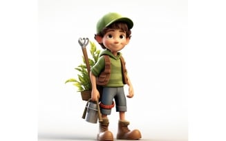 3D pixar Character Child Boy with relevant environment 114