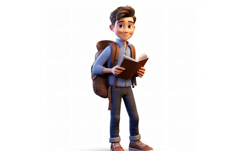 3D pixar Character Child Boy with relevant environment 116 Illustration