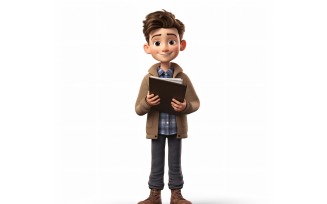 3D pixar Character Child Boy with relevant environment 120