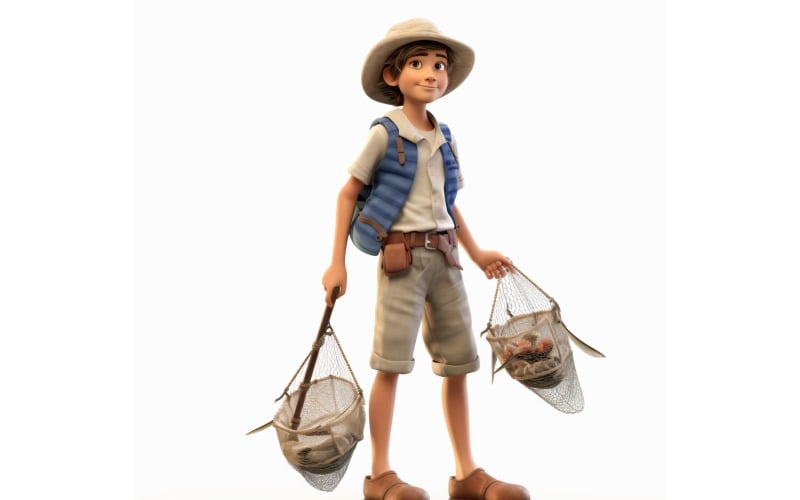 3D pixar Character Child Boy with relevant environment 121 Illustration