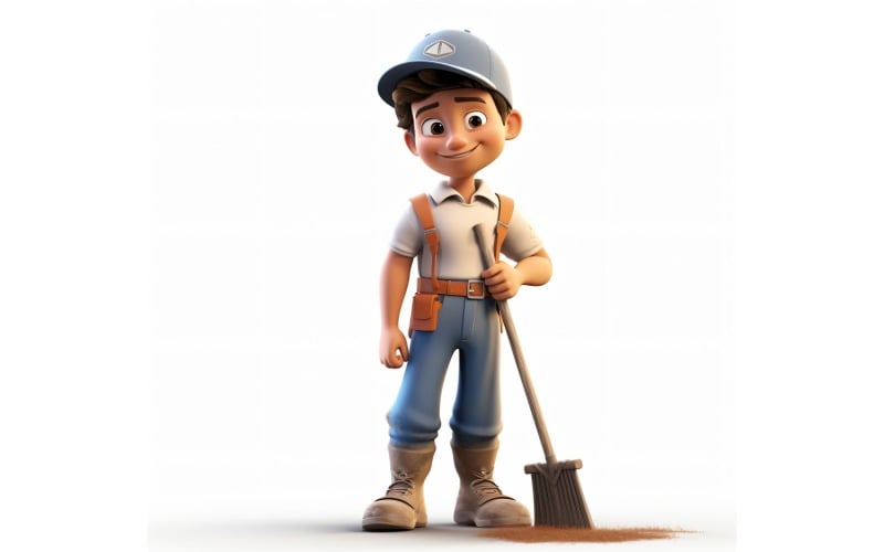 3D pixar Character Child Boy with relevant environment 122 Illustration