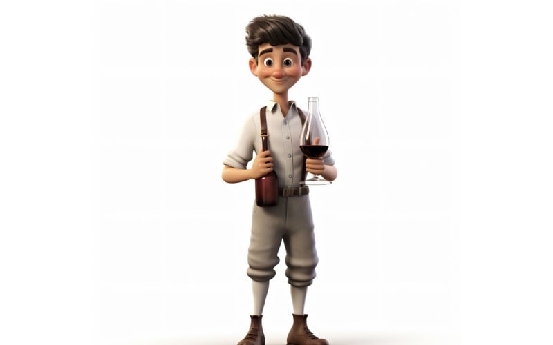 3D pixar Character Child Boy with relevant environment 124 Illustration