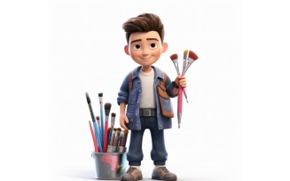 3D pixar Character Child Boy with relevant environment 19.