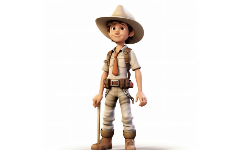 3D pixar Character Child Boy with relevant environment 64 Illustration
