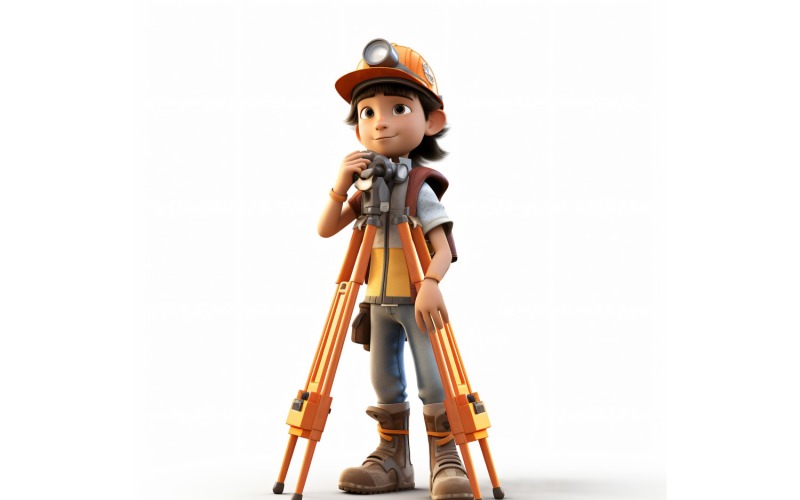 3D pixar Character Child Boy with relevant environment 65 Illustration