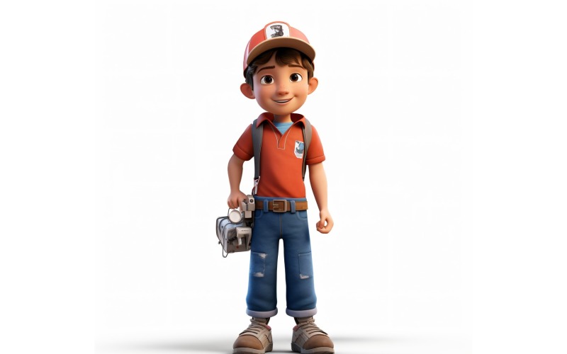 3D pixar Character Child Boy with relevant environment 66 Illustration
