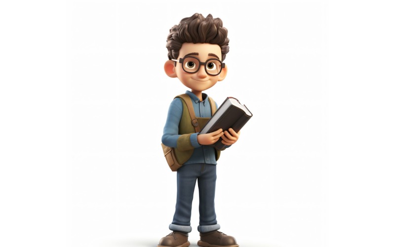 3D pixar Character Child Boy with relevant environment 69 Illustration