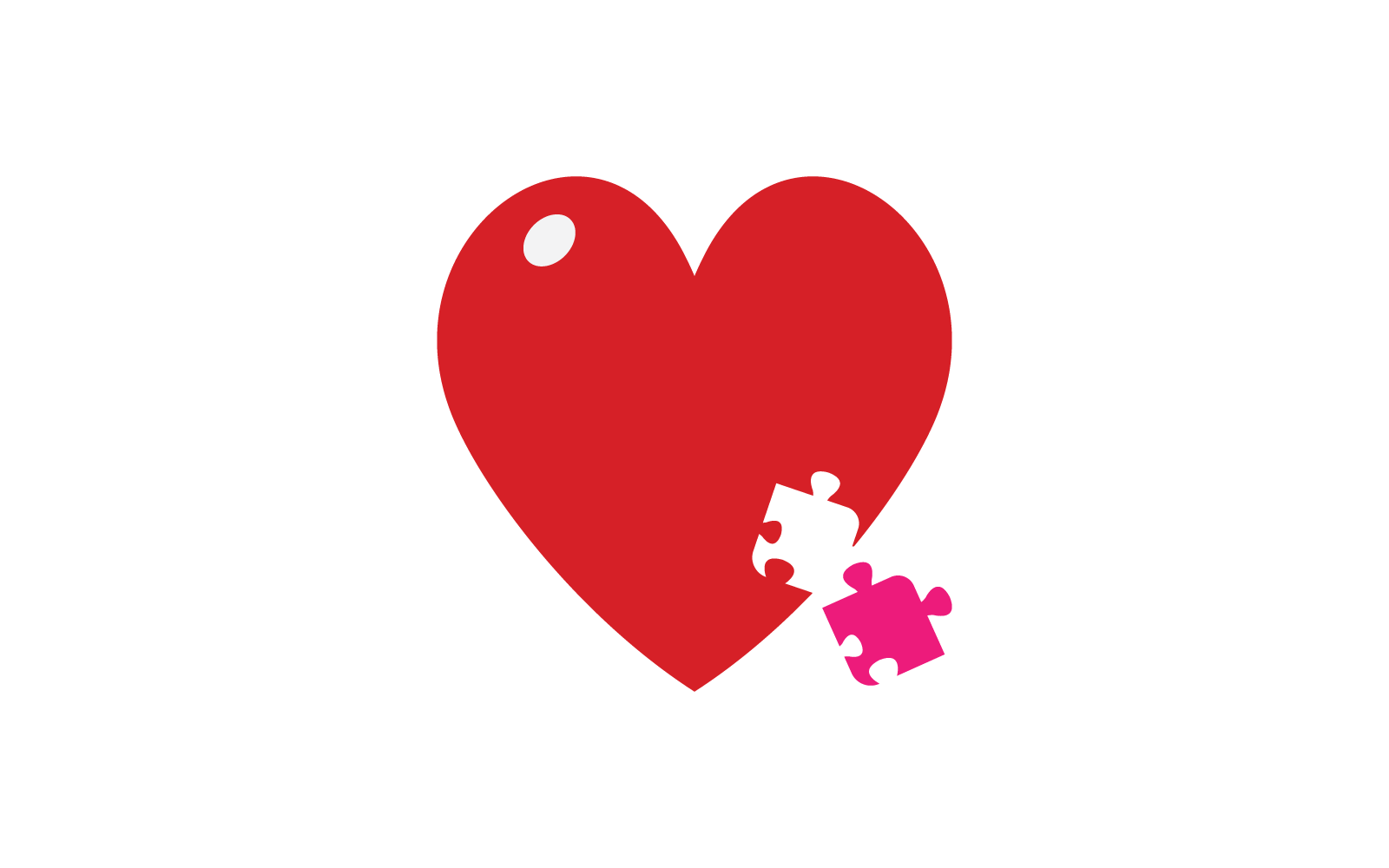 amore puzzle logo illustrazione modello design piatto