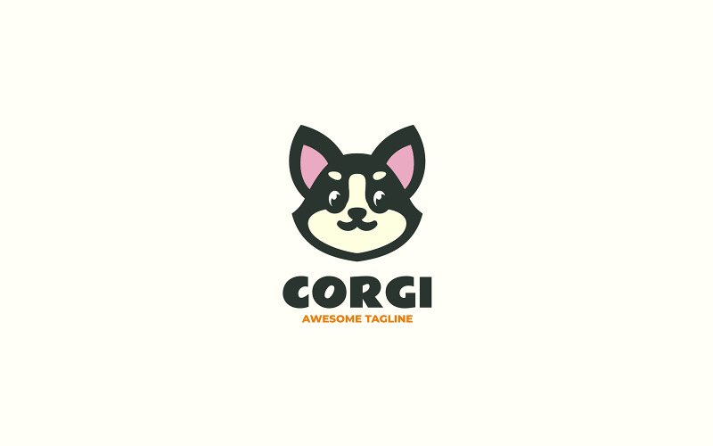 Corgi Dog Mascot Cartoon Logo 2 Logo Template