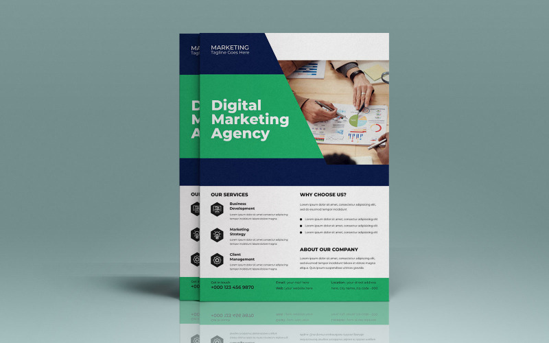 Digital Marketing Agency Corporate Business Flyer Design Vector Template Corporate Identity