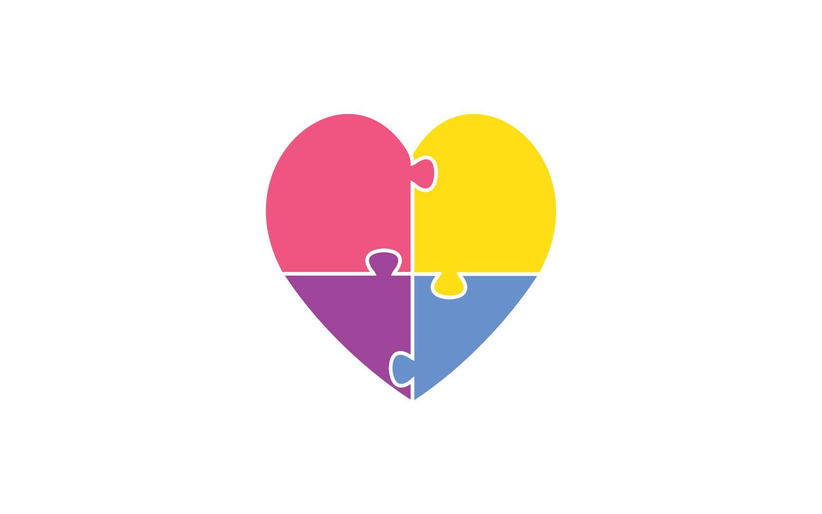 láska puzzle logo ilustrační šablona