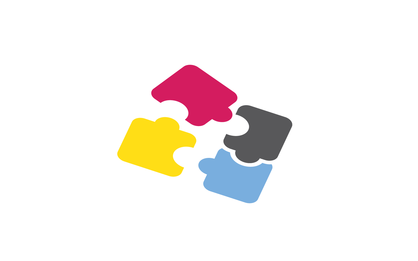 Puzzle-Logo-Design-Illustration flache Design-Vorlage
