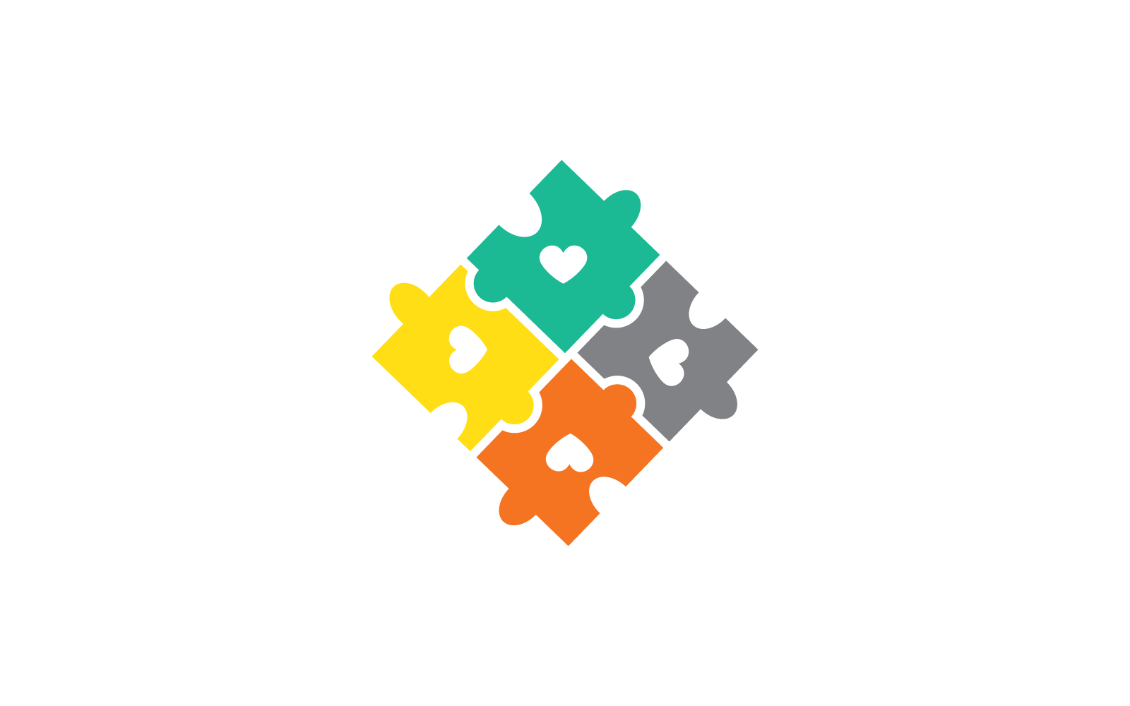 puzzle logo design illustration template design