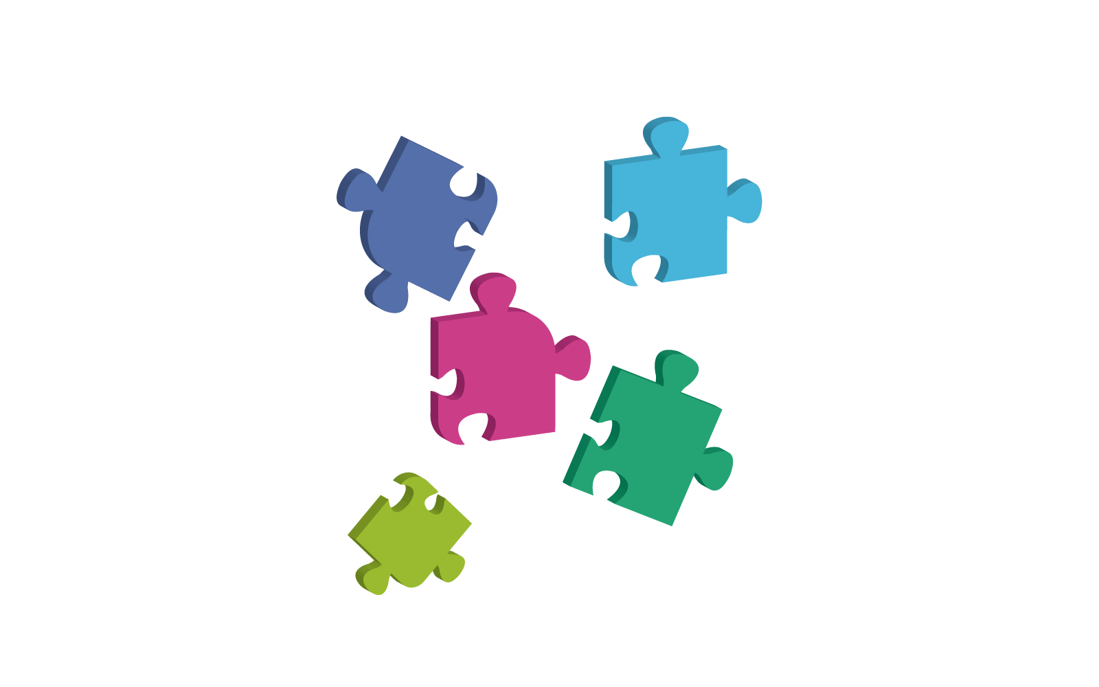 puzzle logo Płaska konstrukcja ilustracja szablon