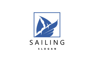 Sailboat Logo Design Fishing Boat IllustrationV18