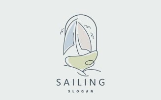Sailboat Logo Design Fishing Boat IllustrationV22