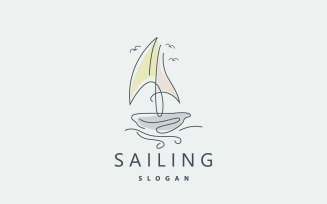 Sailboat Logo Design Fishing Boat IllustrationV2