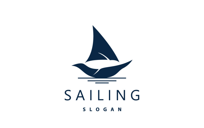 Sailboat Logo Design Fishing Boat IllustrationV5 Logo Template